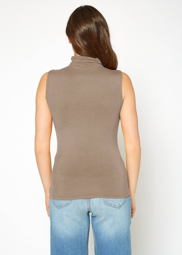 Women's Sleeveless Turtle Neck Fitted Top by Shop at Konus