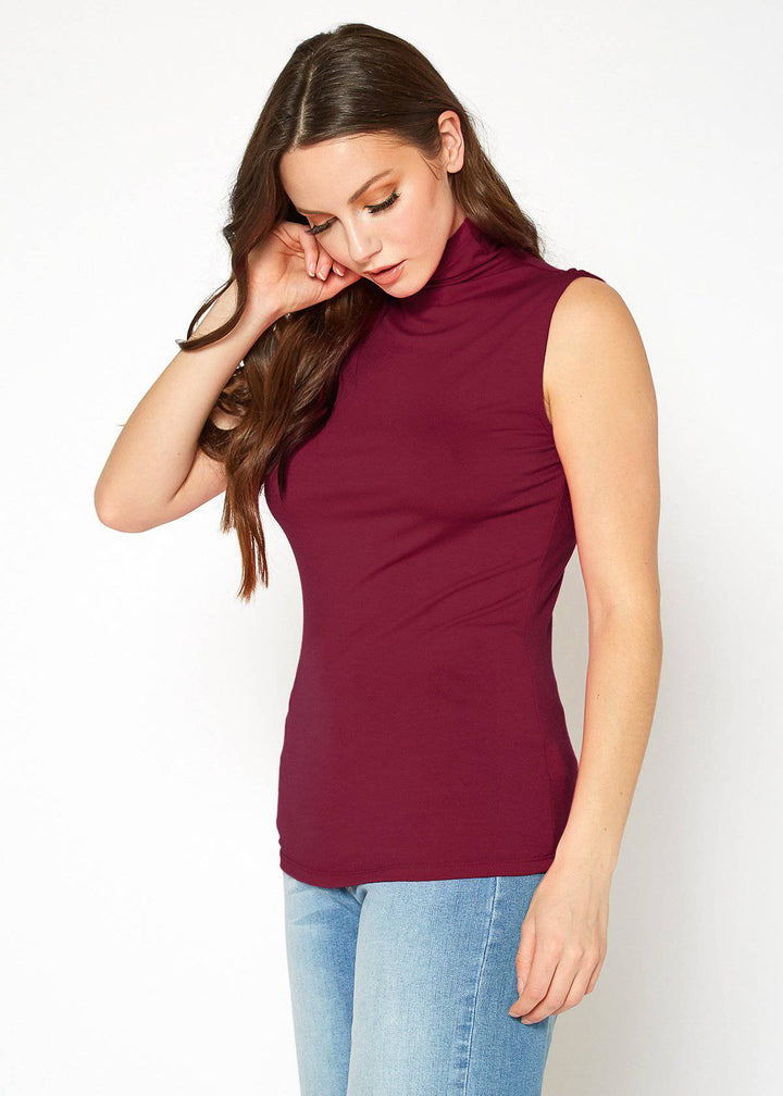 Women's Sleeveless Turtle Neck Fitted Top by Shop at Konus