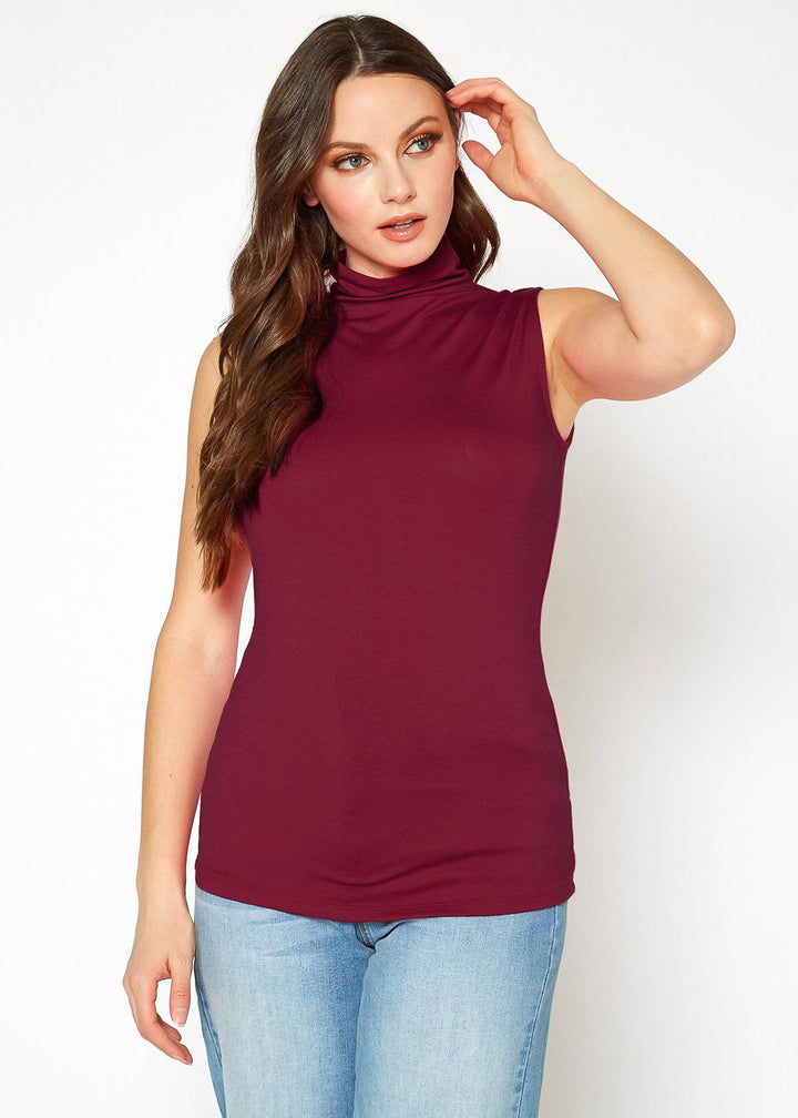 Women's Sleeveless Turtle Neck Fitted Top by Shop at Konus