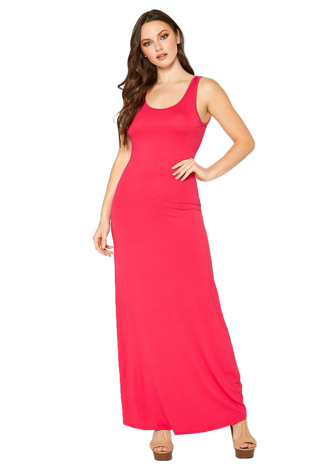 Women's Sleeveless Scoop Neck Maxi Dress by Shop at Konus