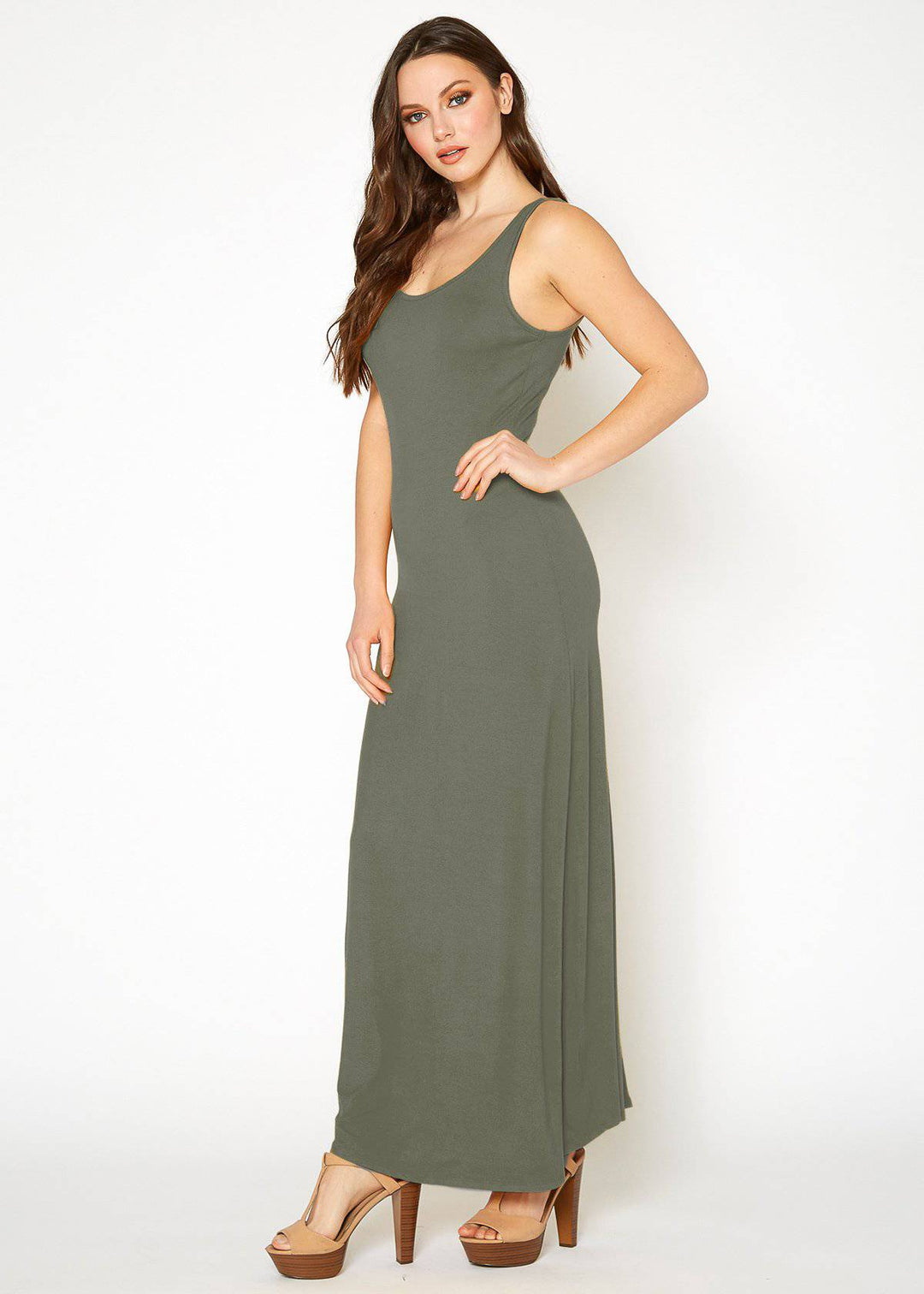 Women's Sleeveless Scoop Neck Maxi Dress by Shop at Konus