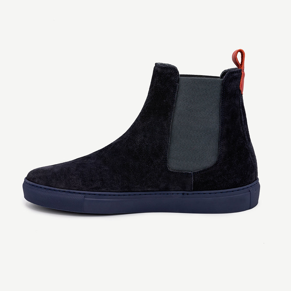 Men's Navy Suede Chelsea Sneaker by Del Toro Shoes