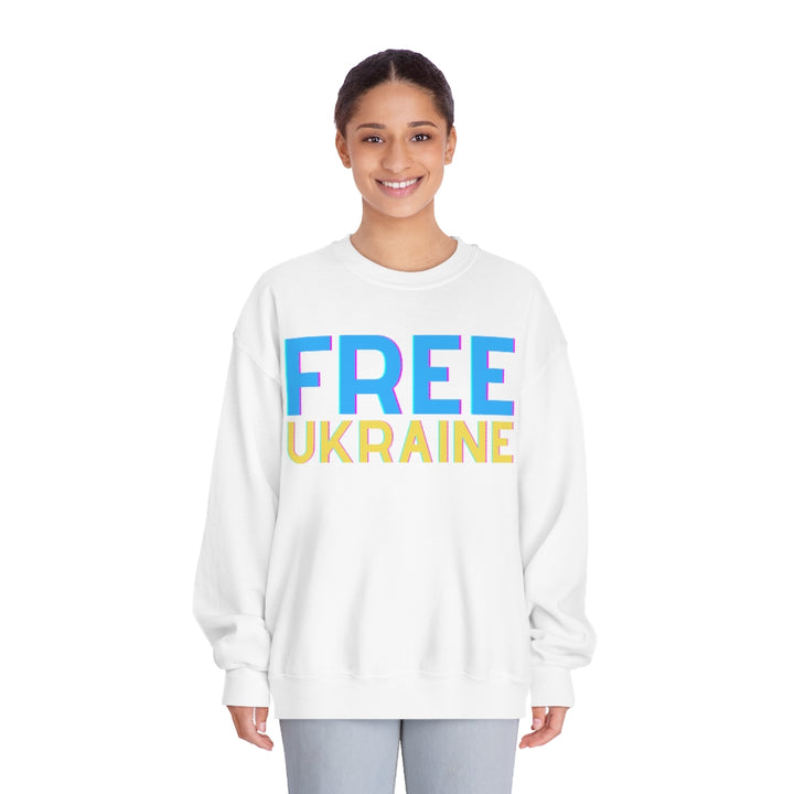 'Free Ukraine' Unisex DryBlend® Crewneck Sweatshirt