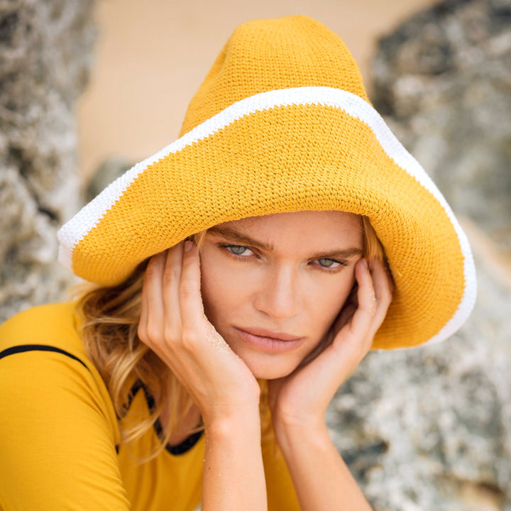 BLOOM LINE Crochet Sun Hat, in Energizing Yellow by BrunnaCo