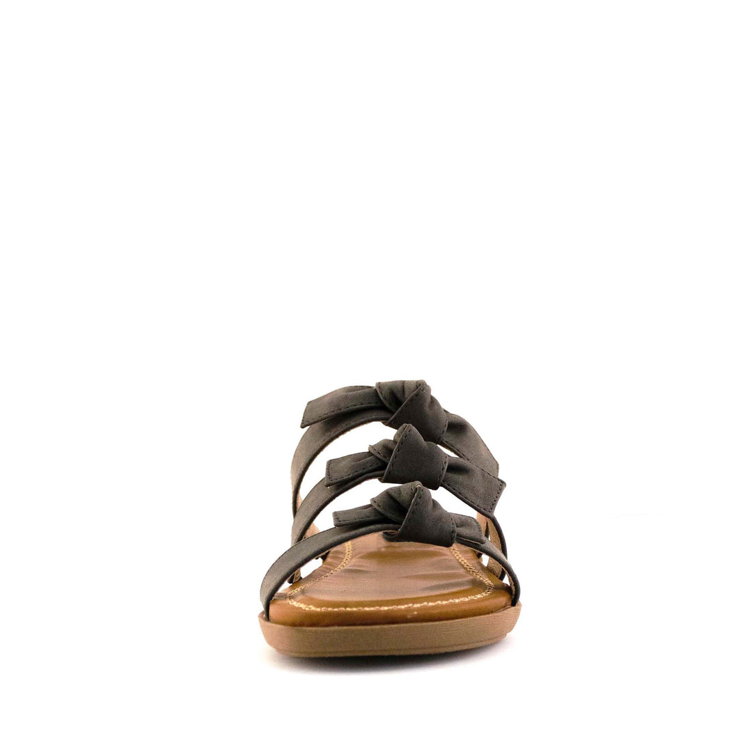 Women's Bristol Three Band Tie Sandal Black by Nest Shoes