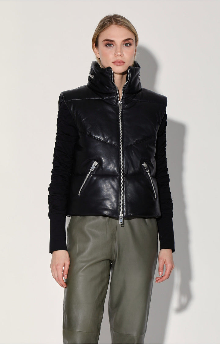 Landon Vest, Black - Puffer Leather by Walter Baker