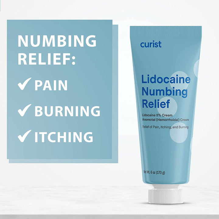 Numbing Relief Lidocaine Cream 5%, 6 oz by Curist