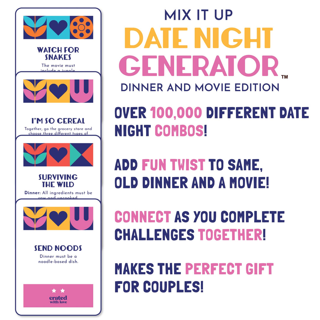 Mix It Up Date Night Generator: Movie and a Dinner Edition by Crated with Love