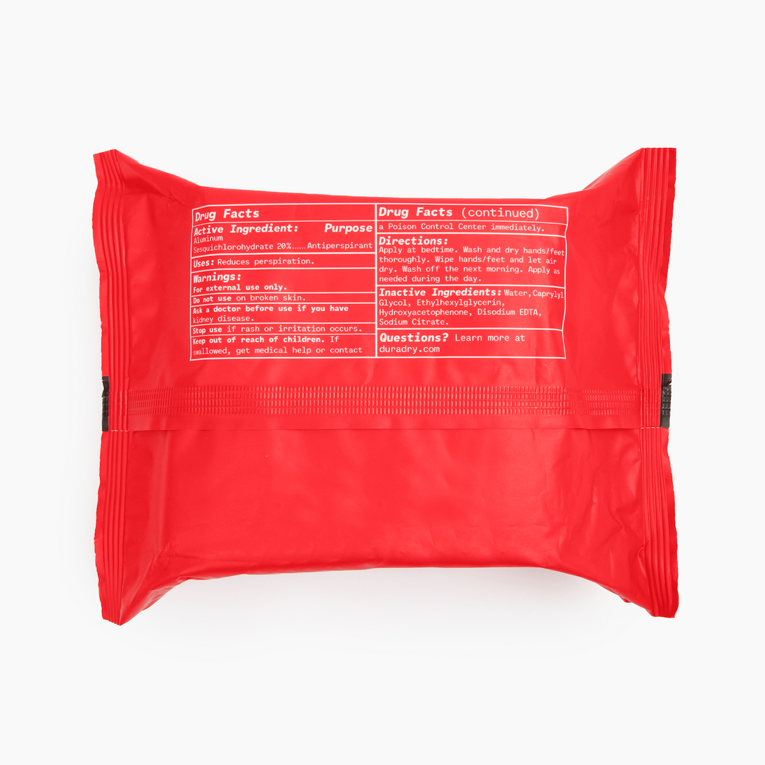 Duradry Antiperspirant Wipes for Hands & Feet by Duradry