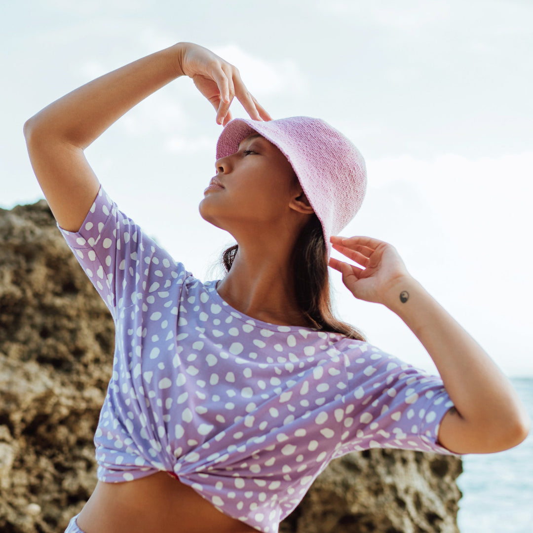 FLORETTE Crochet Bucket Hat, in Lilac Purple by BrunnaCo