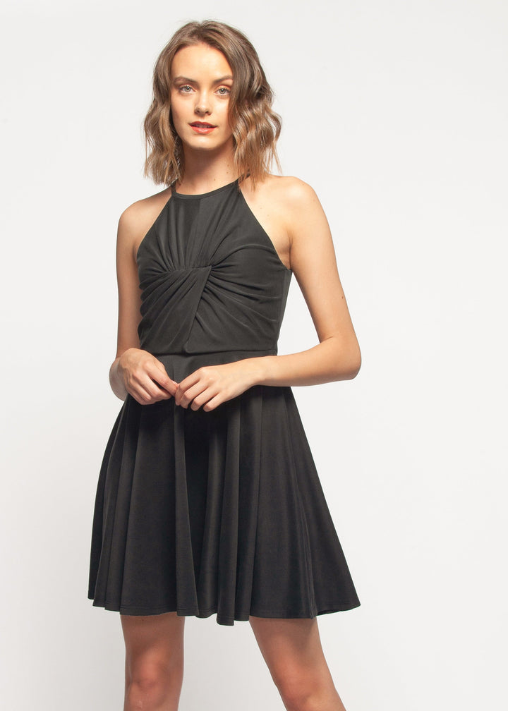 Halter Neck Gathered Front Dress by Shop at Konus