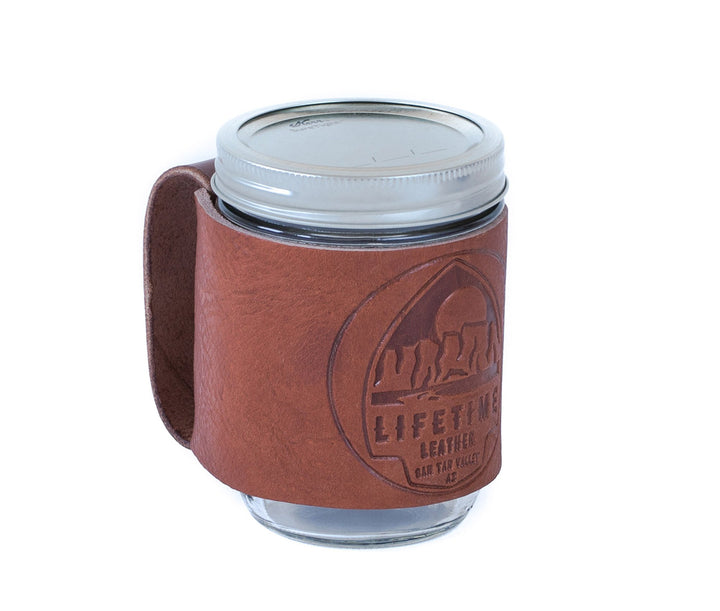 Leather Mason Jar Coozie by Lifetime Leather Co