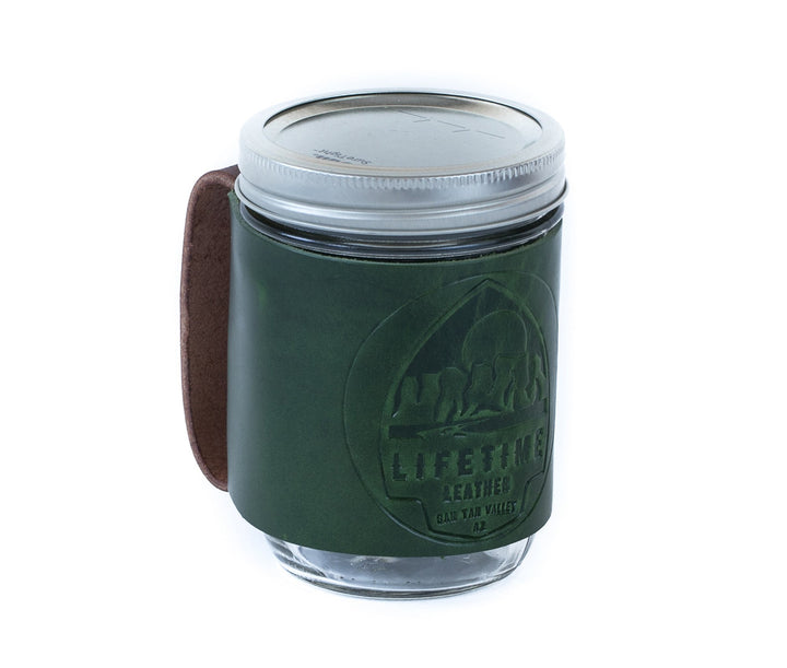 Leather Mason Jar Coozie by Lifetime Leather Co