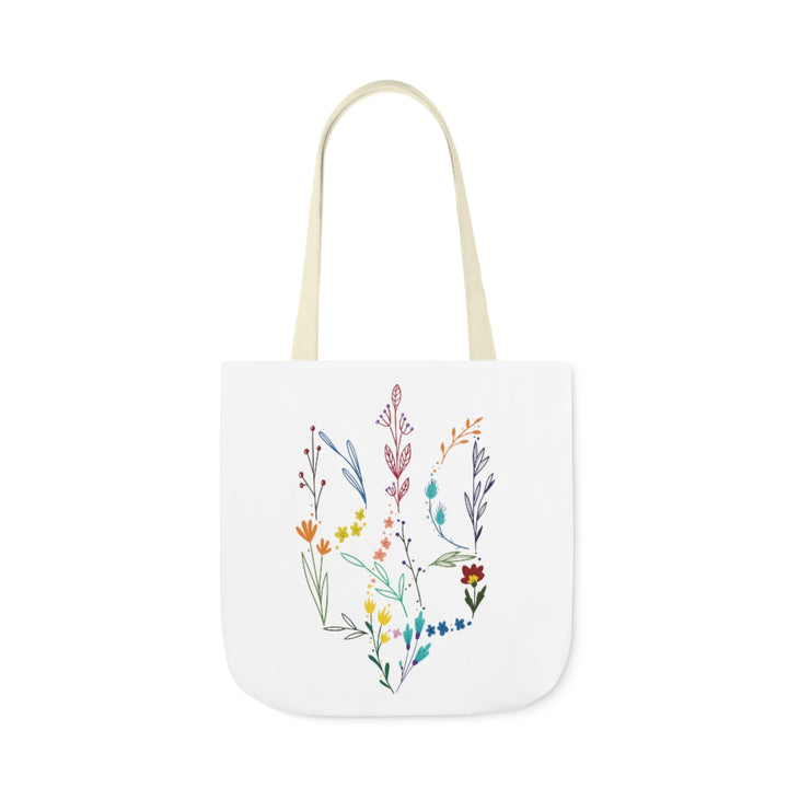 Floral Tryzub Canvas Tote Bag