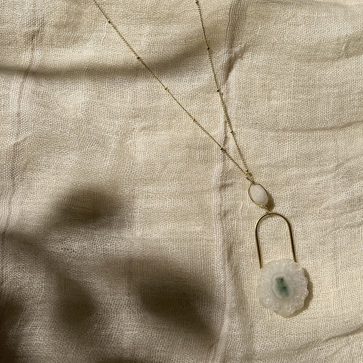 Solar Quartz Eye Necklace by SLATE + SALT