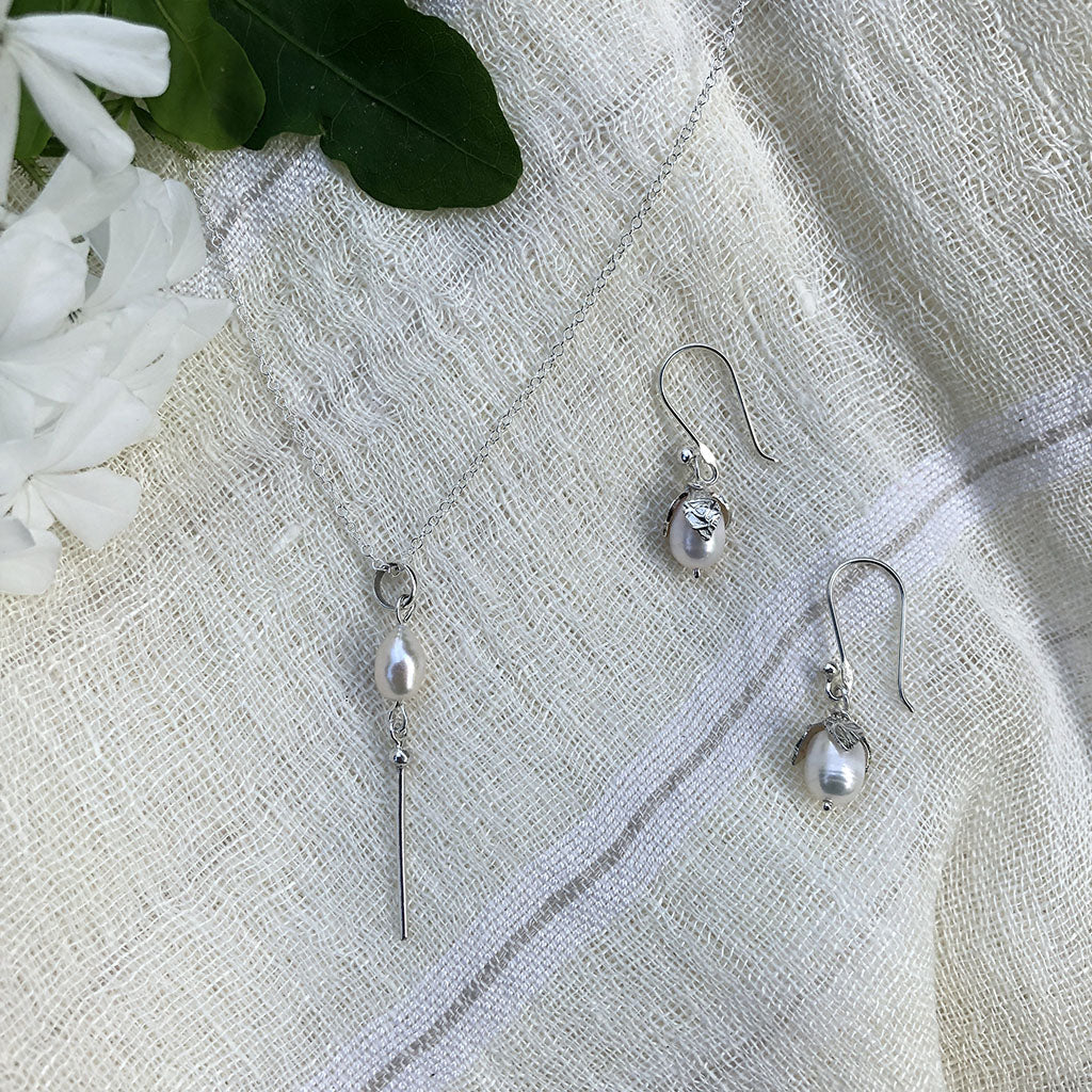 Freshwater Pearl Teardrop Earrings by SLATE + SALT