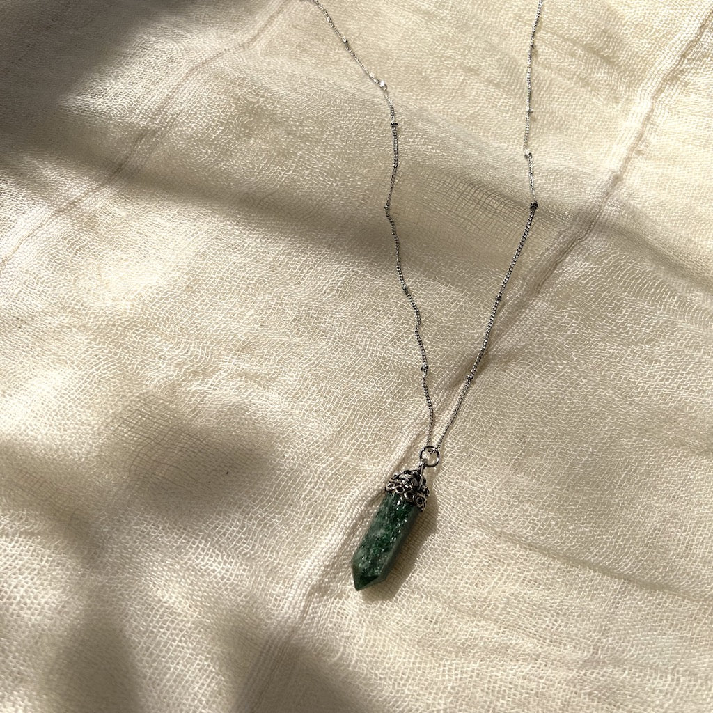 Aventurine Crystal Necklace by SLATE + SALT