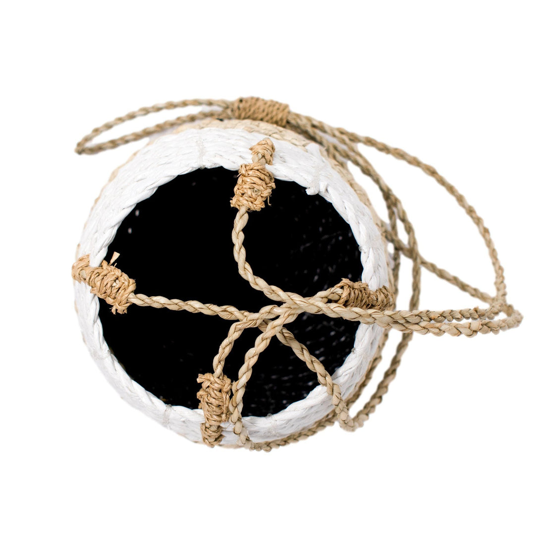 HANGING WOVEN PLANTER - BLACK by POPPY + SAGE