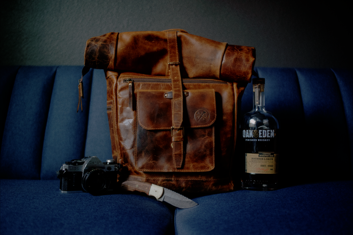 “The Roosevelt” Buffalo Leather Backpack by Vintage Gentlemen