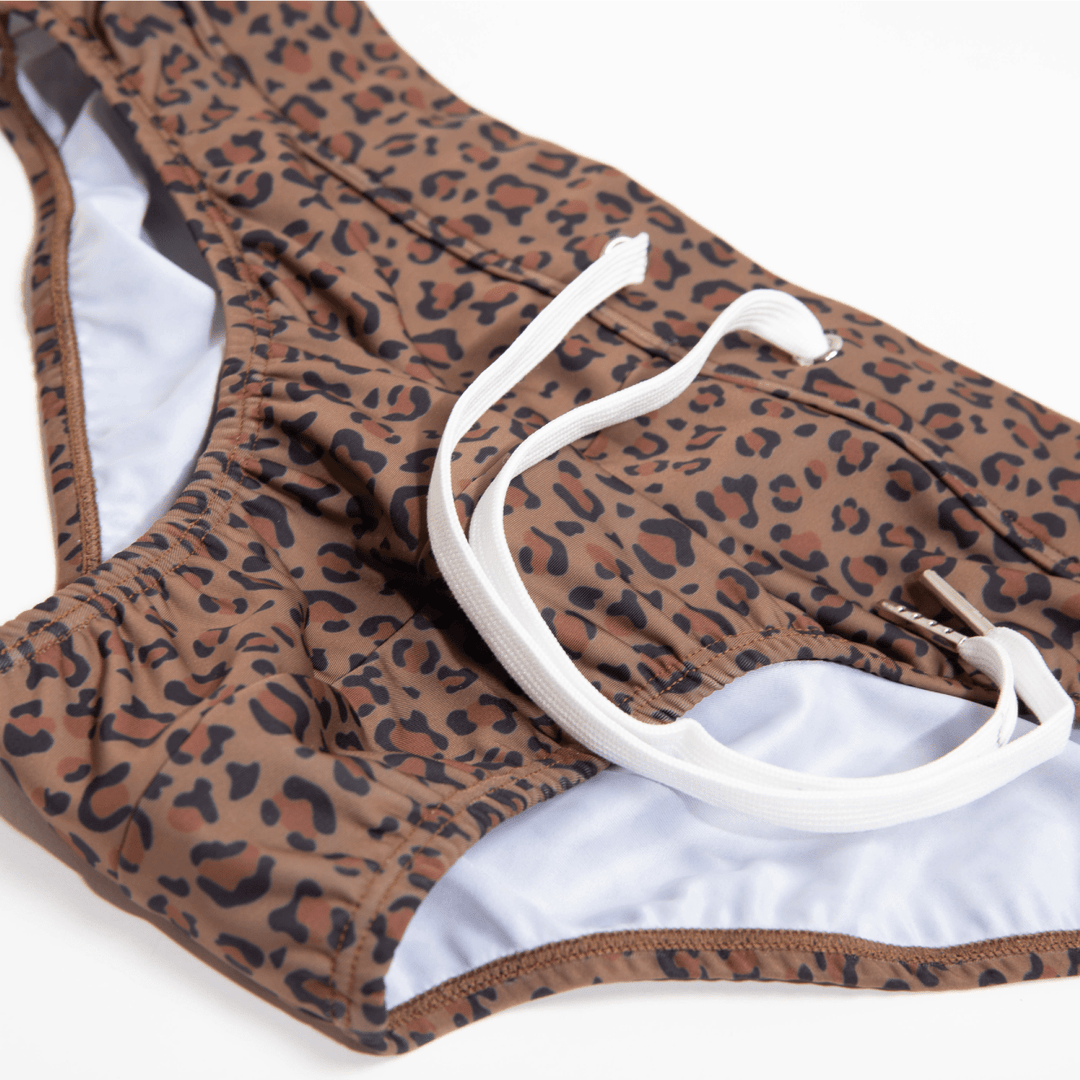 Swim Briefs - Leopard by Bermies Swimwear