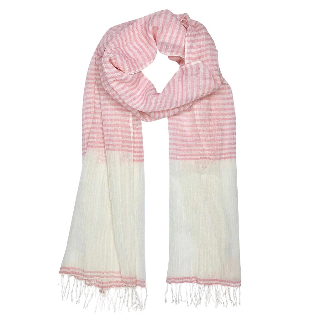 Airy Cotton Stripe Scarf by SLATE + SALT