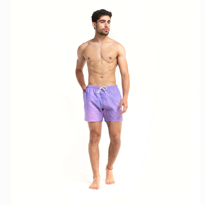 Pink to Purple - 5" Swim Trunks + Color Changing by Bermies Swimwear