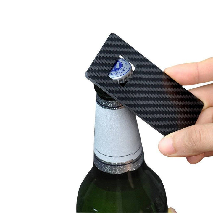 Real Carbon Fiber Credit Card Size Bottle Opener by Simply Carbon Fiber