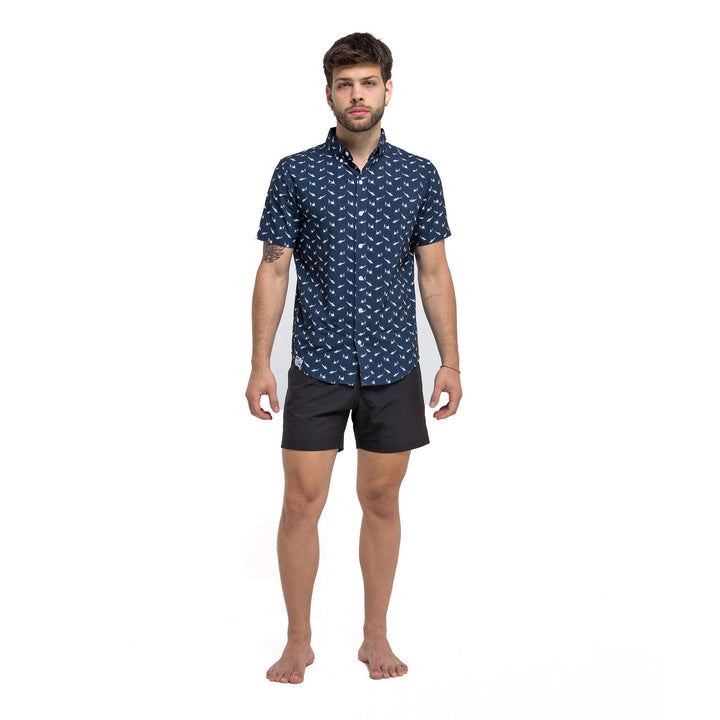 Sharks - Rayon Stretch Shirt by Bermies Swimwear