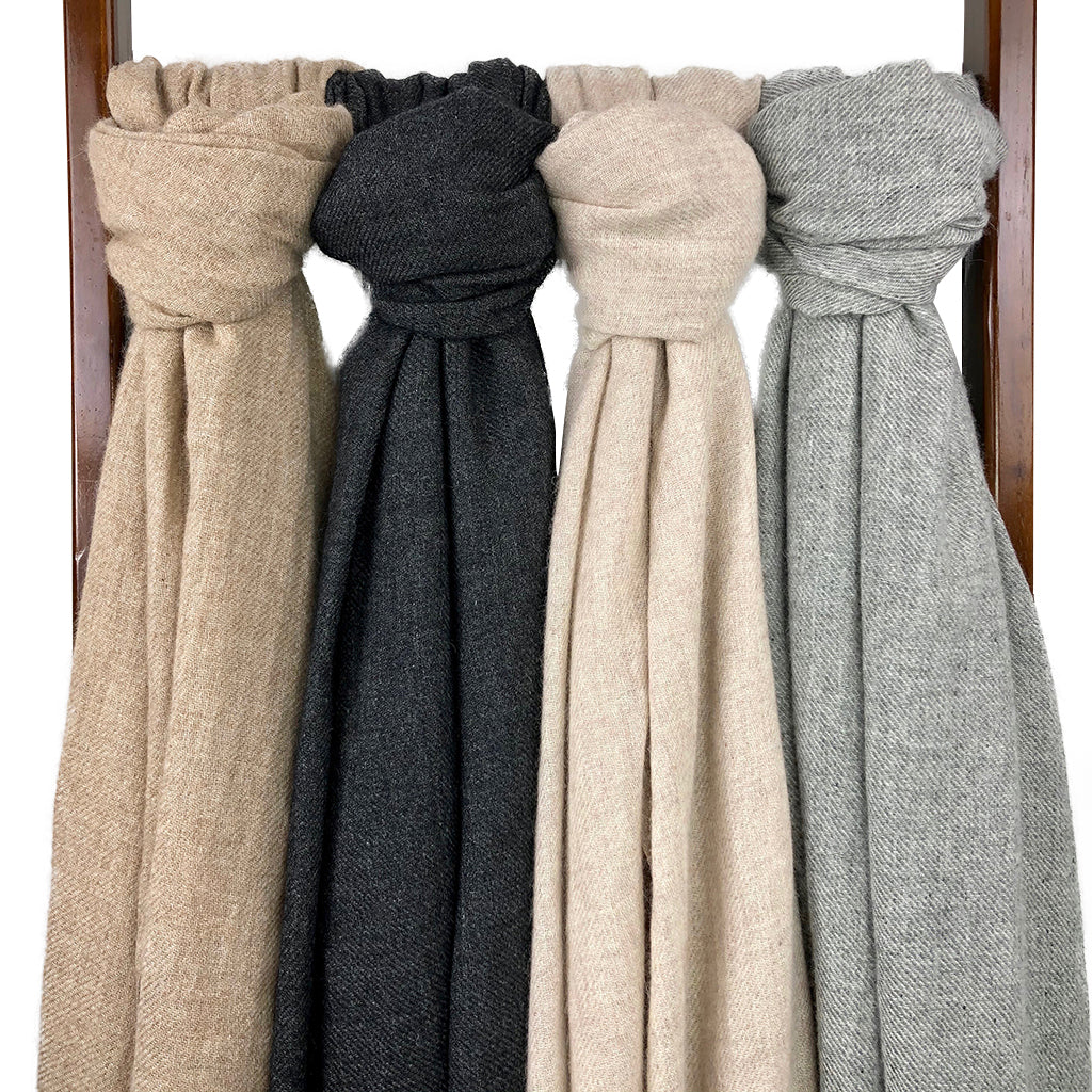 Gray Handloom Cashmere Scarf by SLATE + SALT