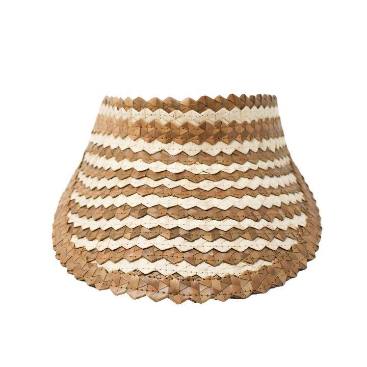 STRAW SUN VISOR - TWO TONE - CARAMEL/NATURAL by POPPY + SAGE